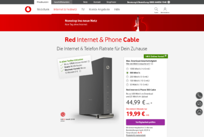 Vodafone Red Internet & Phone Cable